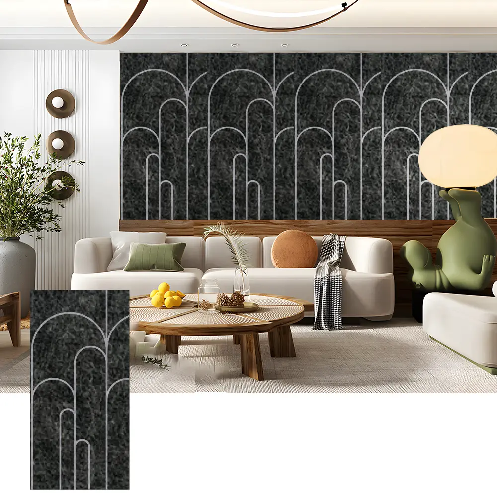 Panneaux muraux acoustiques 3D PET pour intérieurs décoratifs