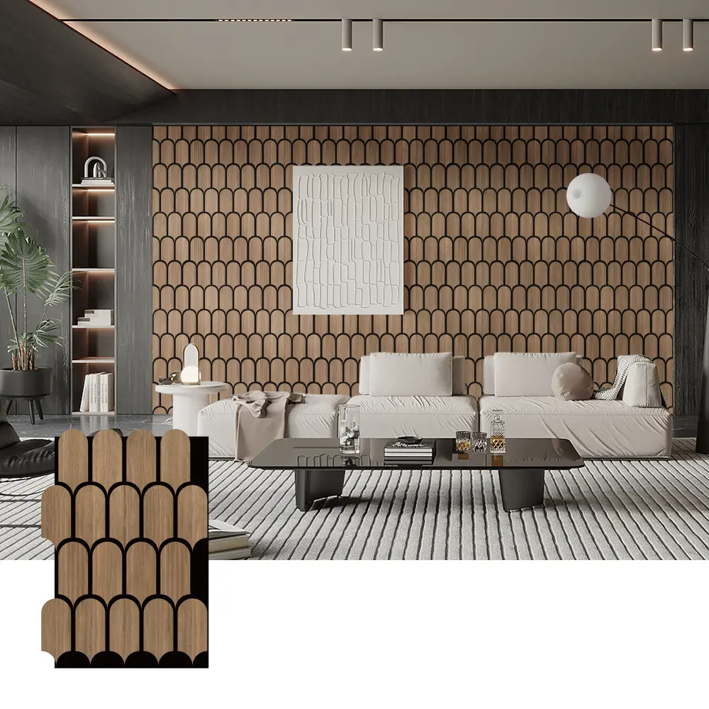 Panneaux de bois acoustiques pour la conception de murs intérieurs
