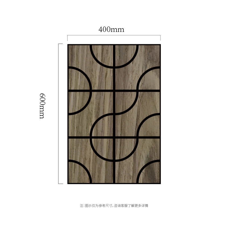 Panneau mural acoustique MDF-sur-PET en bois Arc Grid Panneau mural acoustique MDF-sur-PET en bois Arc Grid