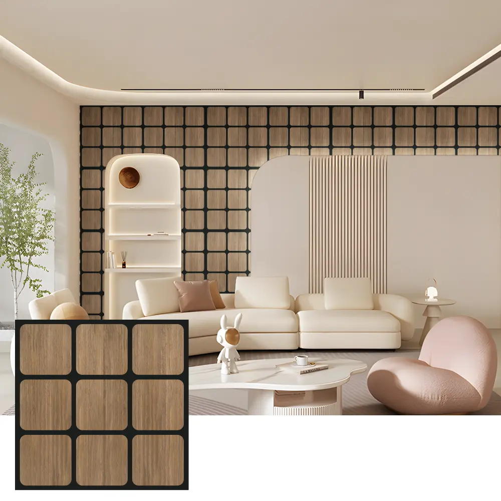Panneaux acoustiques décoratifs en bois pour murs intérieurs