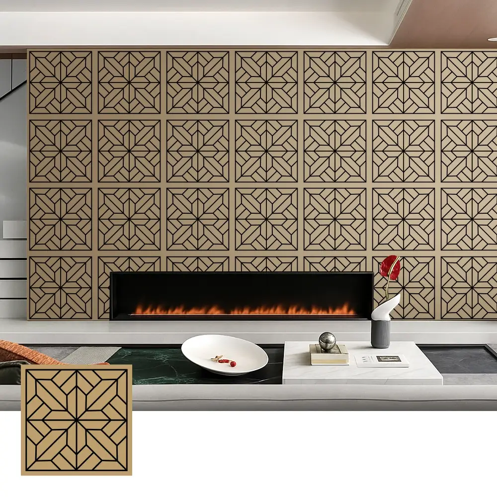 Panneaux acoustiques décoratifs en placage de bois pour usage intérieur