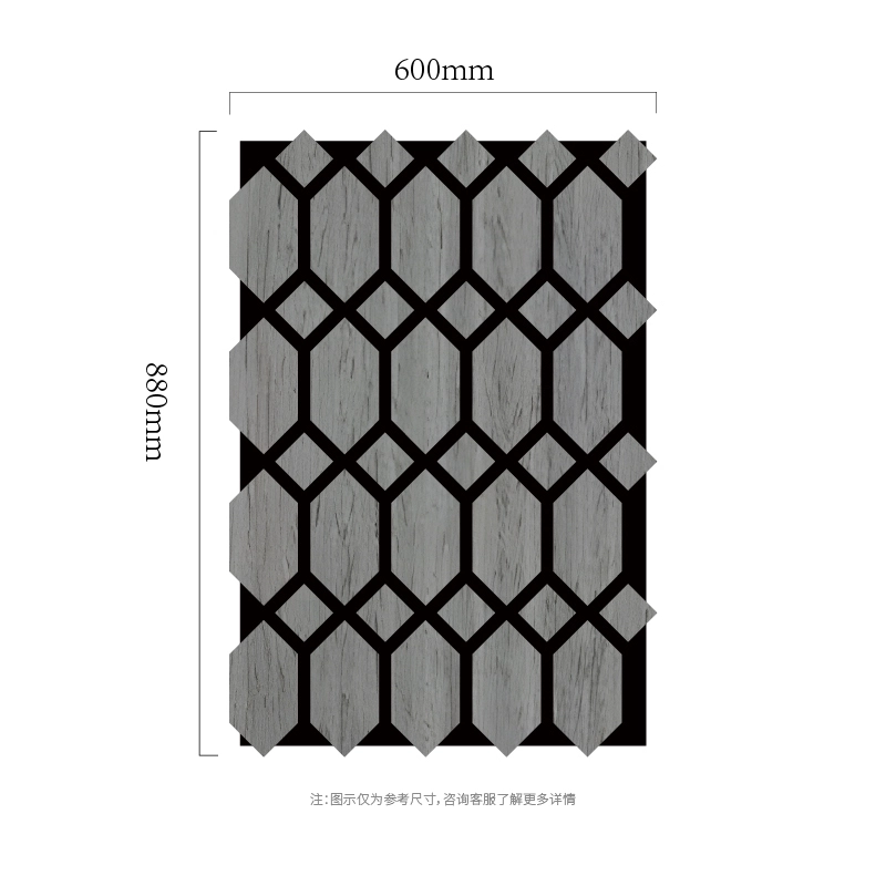 Panneau mural acoustique MDF-sur-PET à treillis hexagonal à facettes Panneau mural acoustique MDF-sur-PET à treillis hexagonal à facettes