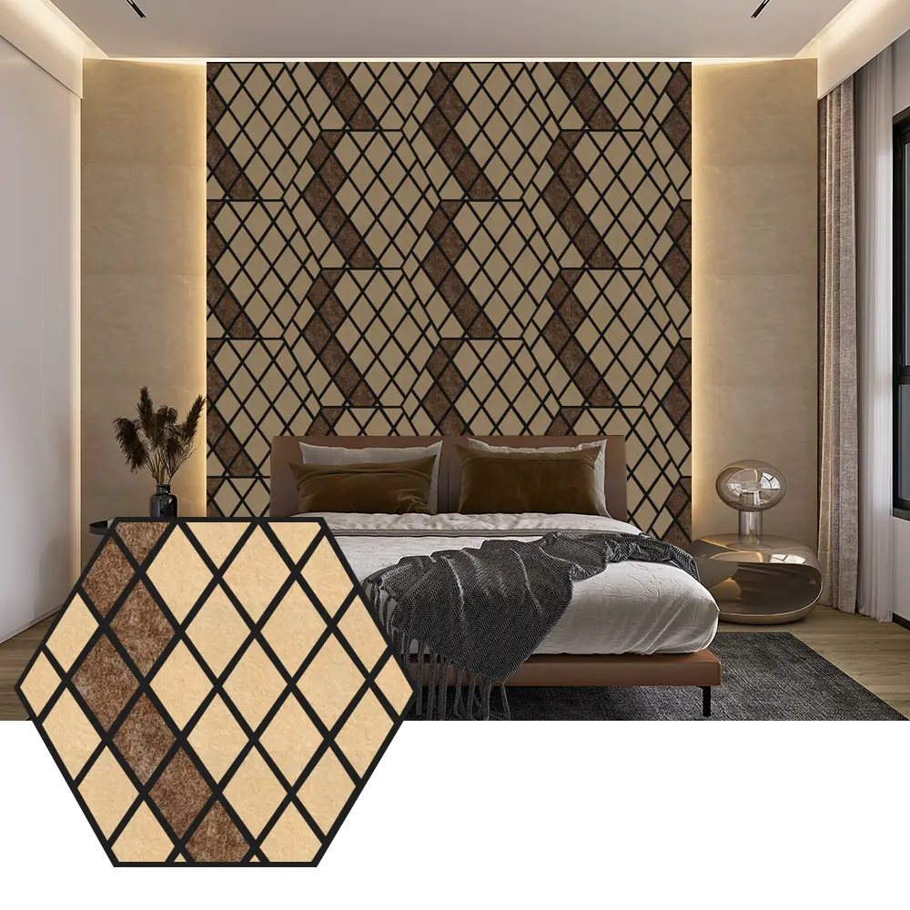 Panneaux acoustiques Hexagon PET pour une conception murale moderne