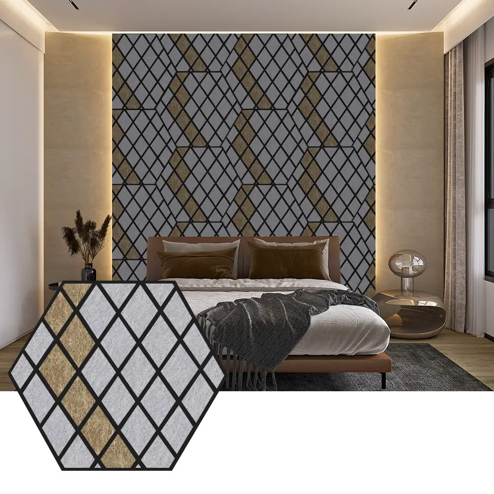 Panneaux acoustiques Hexagon PET pour une conception murale moderne