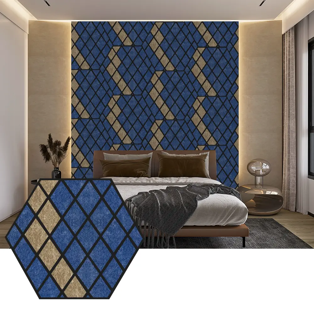 Panneaux acoustiques Hexagon PET pour une conception murale moderne