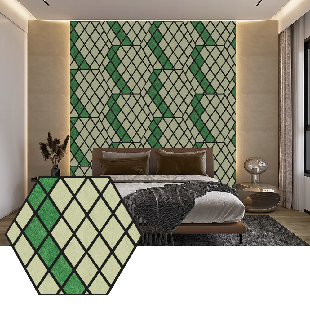 Panneaux acoustiques Hexagon PET pour une conception murale moderne