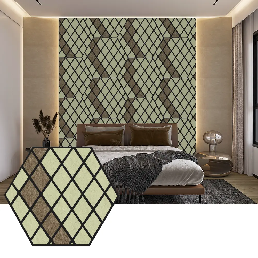Panneaux acoustiques Hexagon PET pour une conception murale moderne