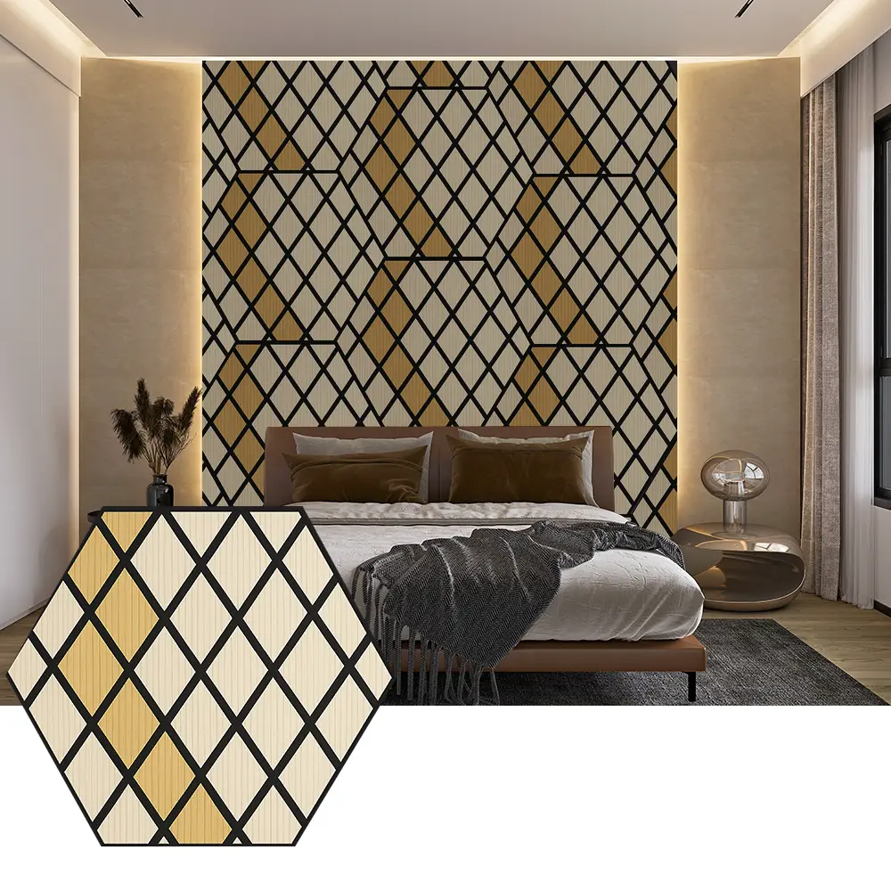 Panneaux acoustiques Hexagon PET pour une conception murale moderne Panneaux acoustiques Hexagon PET pour une conception murale moderne