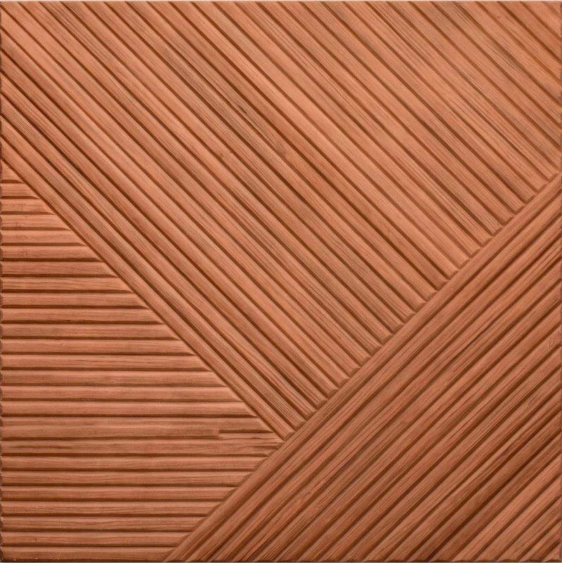 Wonear Panneau à chevrons en teck PET rainuré imprimé 3D UV