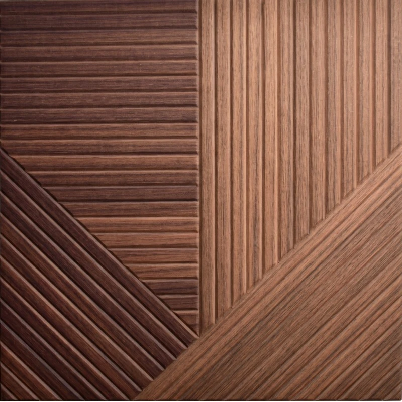 Wonear Boutique Hotel Panneau acoustique en bois linéaire multi-tons