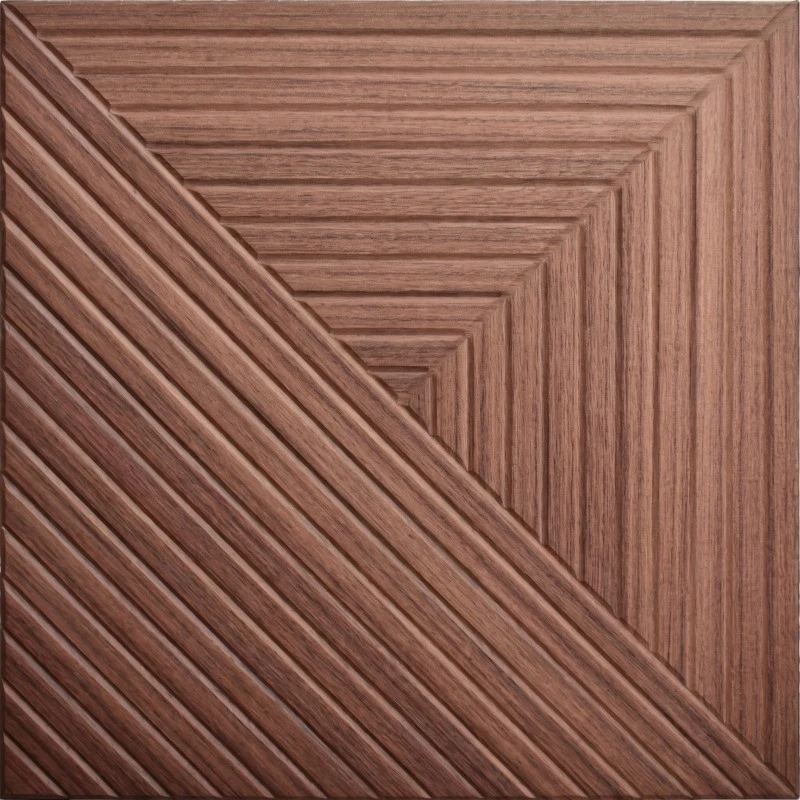 Panneau acoustique en bois diagonal encadré par résidence de luxe Wonear