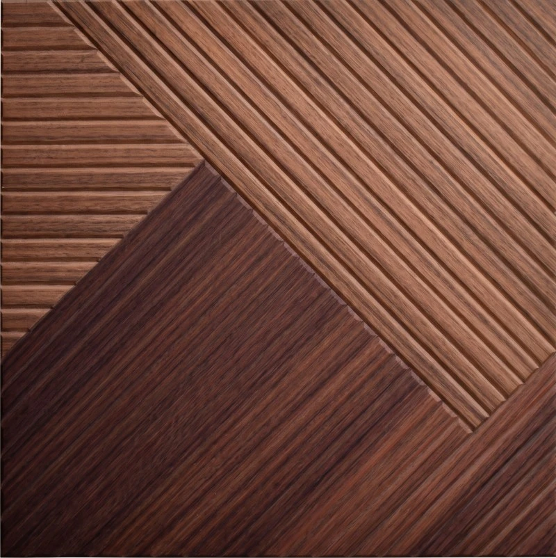 Panneau acoustique en bois patchwork pour salle d'exposition au détail Wonear