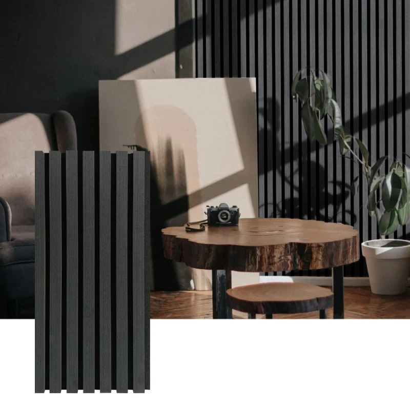 Panneau mural acoustique à lattes de bois pour l'absorption acoustique intérieure