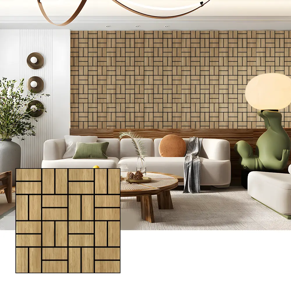 Panneaux muraux acoustiques en placage de bois pour l'absorption acoustique