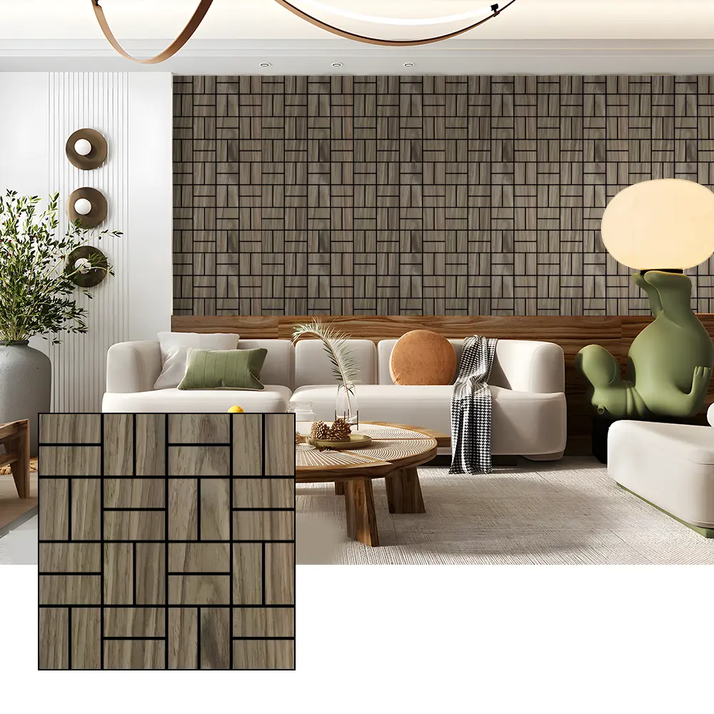 Panneaux muraux acoustiques en placage de bois pour l'absorption acoustique