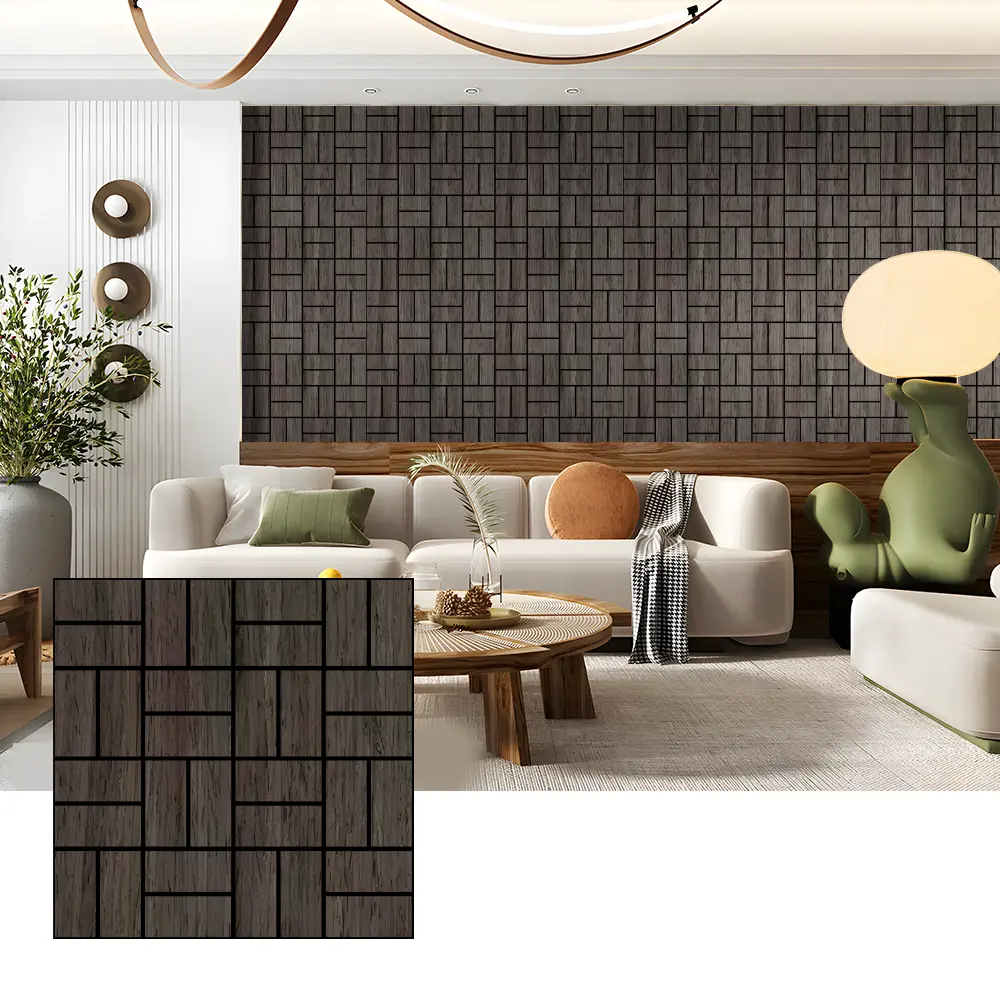Panneaux muraux acoustiques en placage de bois pour l'absorption acoustique