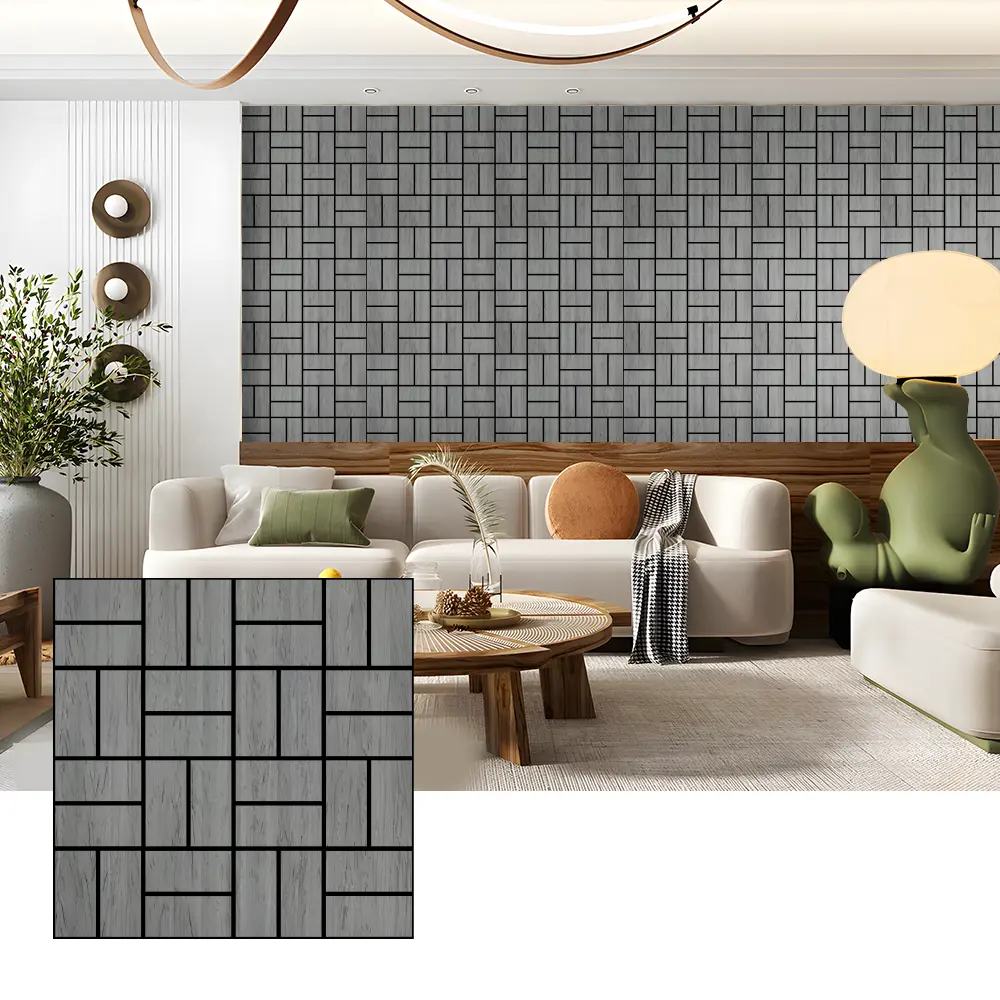 Panneaux muraux acoustiques en placage de bois pour l'absorption acoustique