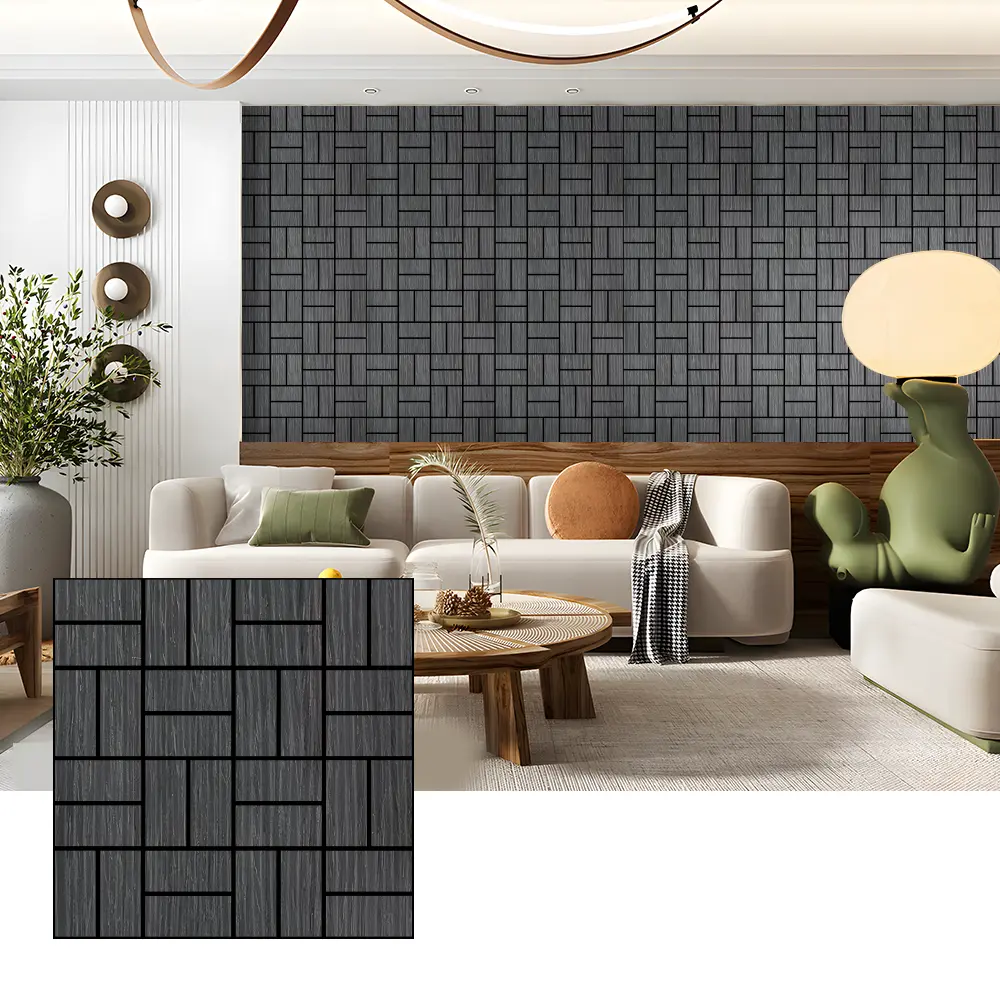 Panneaux muraux acoustiques en placage de bois pour l'absorption acoustique