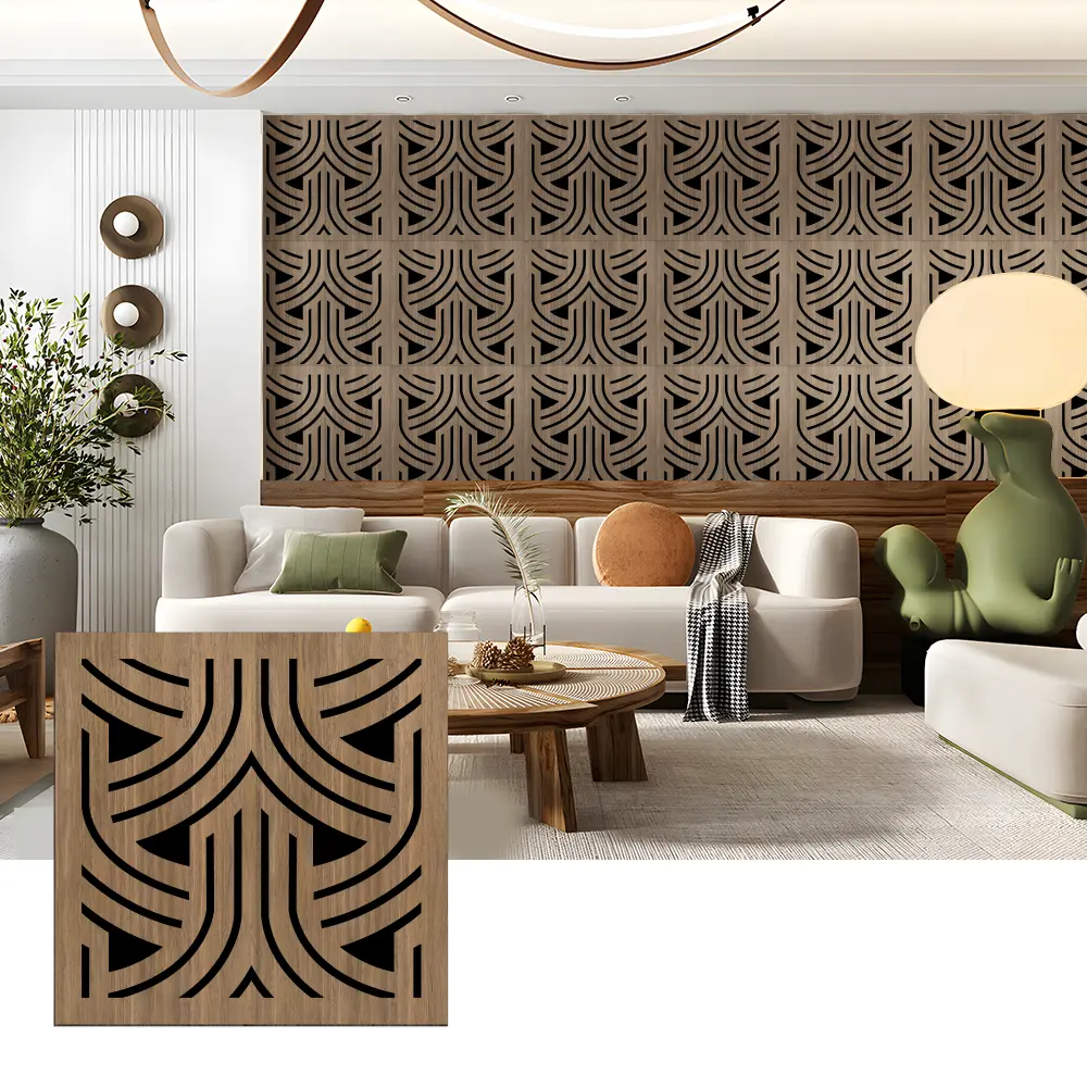 Panneaux à lattes acoustiques en bois pour applications murales