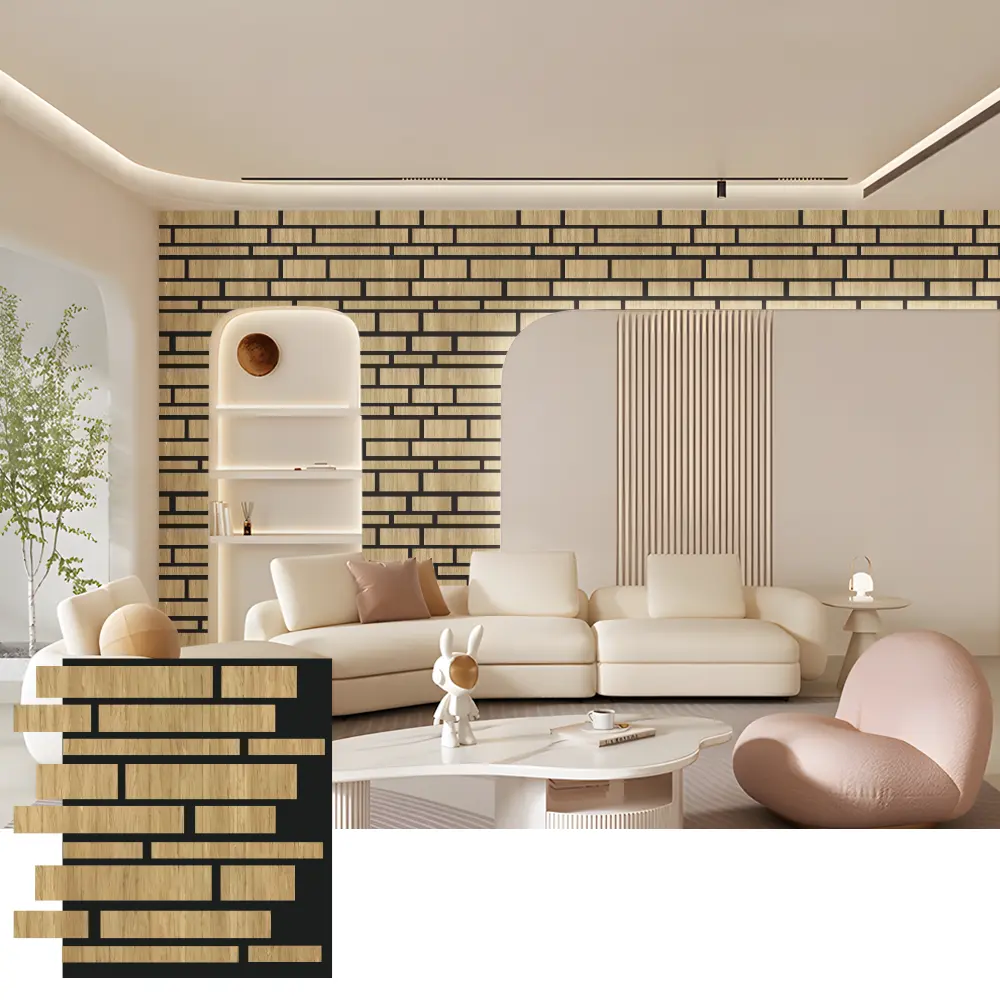 Panneaux muraux acoustiques en bois pour la réduction du bruit intérieur
